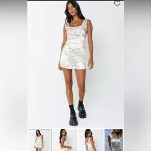 Vestido Mini De Satén Princess Polly Berlin - Blanco Para Mujer
